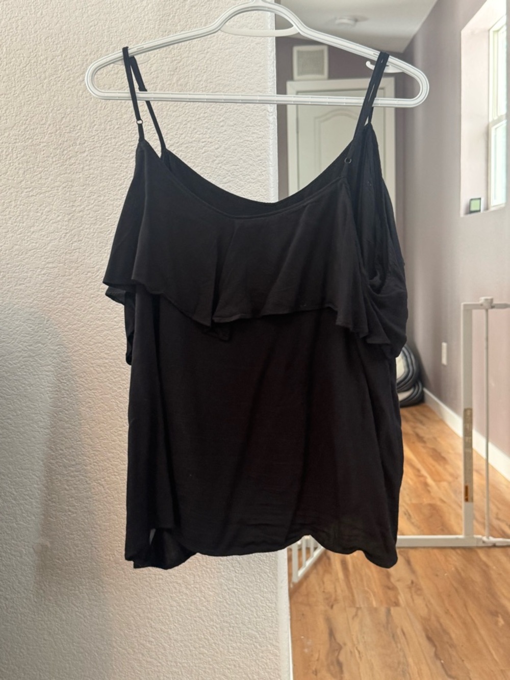 Black Ruffle Camisole Top - Women